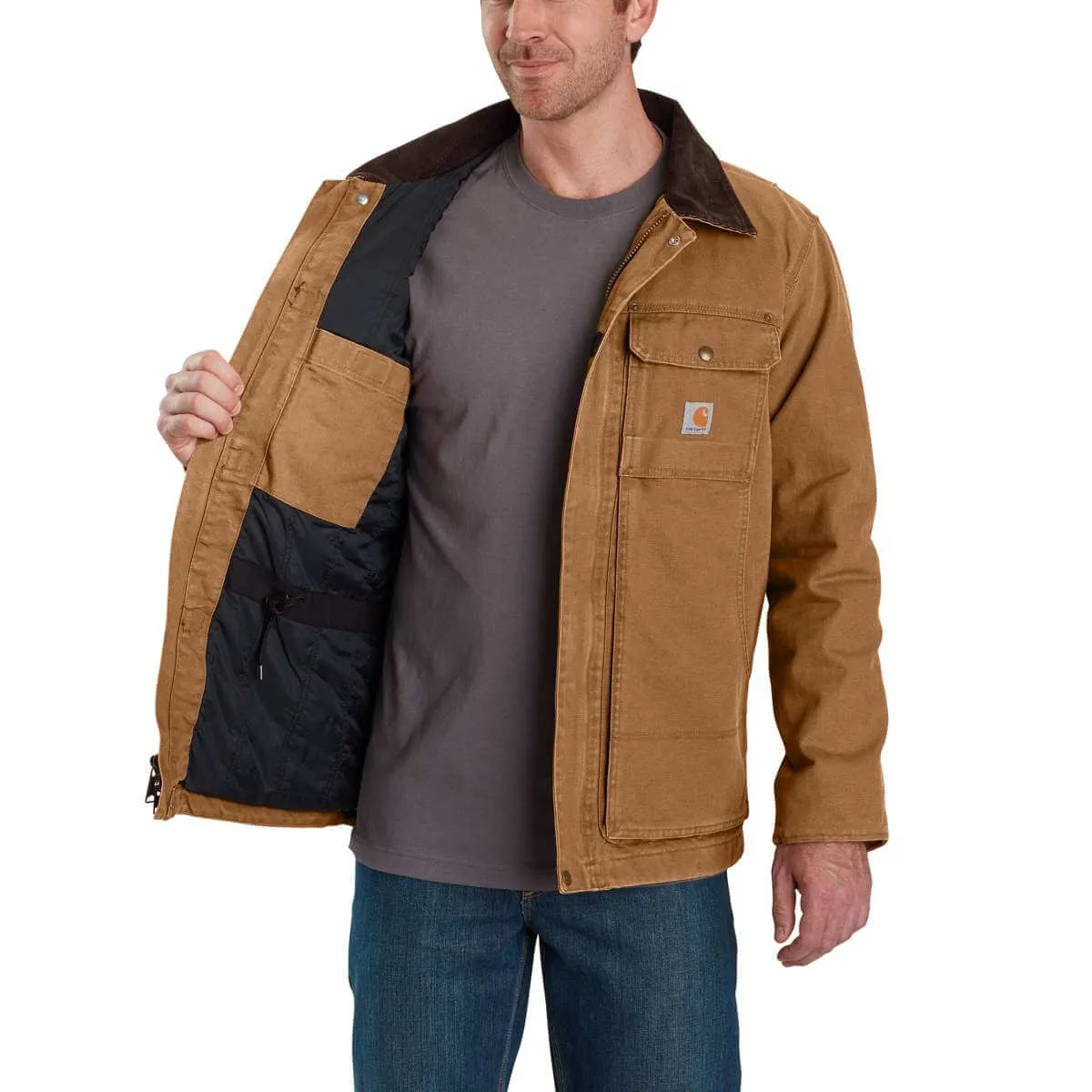 103283 - Carhartt Men's Full Swing Relaxed Fit Washed Duck Traditional Coat