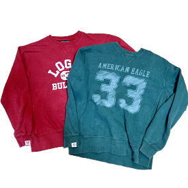 2-Vintage  Adult •American Eagle• Crew Sweat Shirts • 1 X-Small / 1 Small