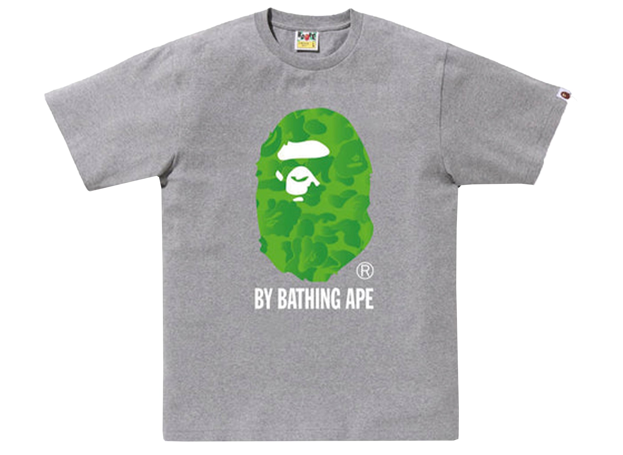 A Bathing Ape Ink Camo Ape Head Tee in Gray xld