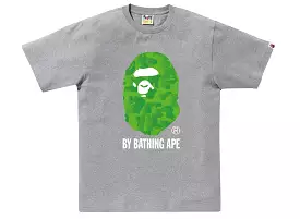 A Bathing Ape Ink Camo Ape Head Tee in Gray xld