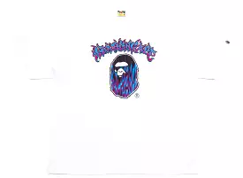 A Bathing Ape Mad Flame Ape Head Tee in White xld