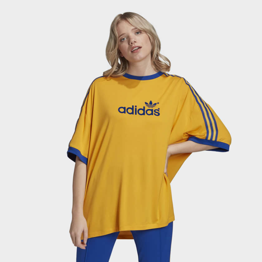 Adidas Originals Women's 70s 3 Stripe Tee - Gold