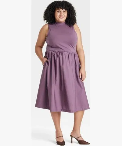 Ava & Viv Women's Knit Midi A-Line Dress