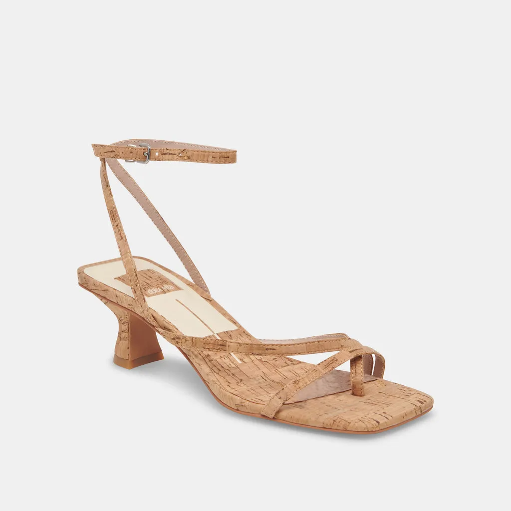 BAYLOR Heels Natural Cork Stella | Natural Cork Heeled Sandals– Dolce Vita 6875500216386