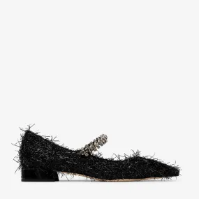 Bing Pump Flat Black Tinsel Flats