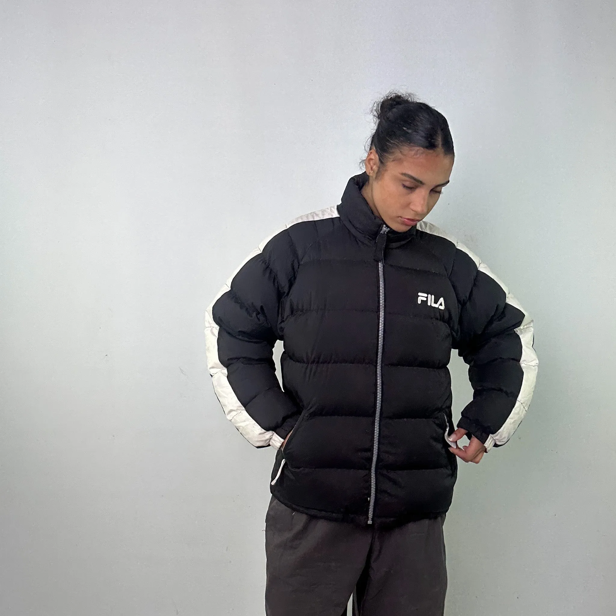 Black 90s FILA Puffer Jacket Coat (S)