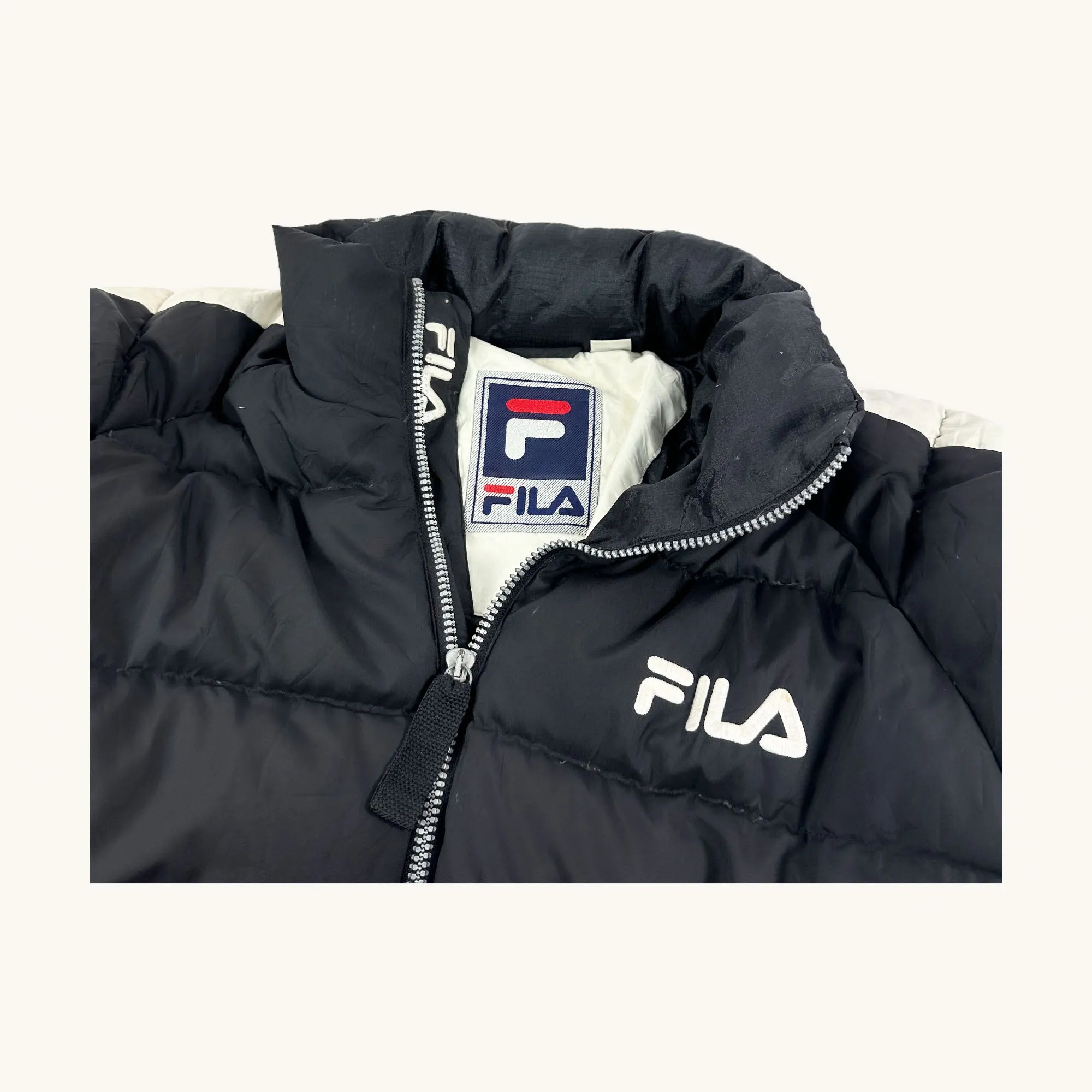 Black 90s FILA Puffer Jacket Coat (S)