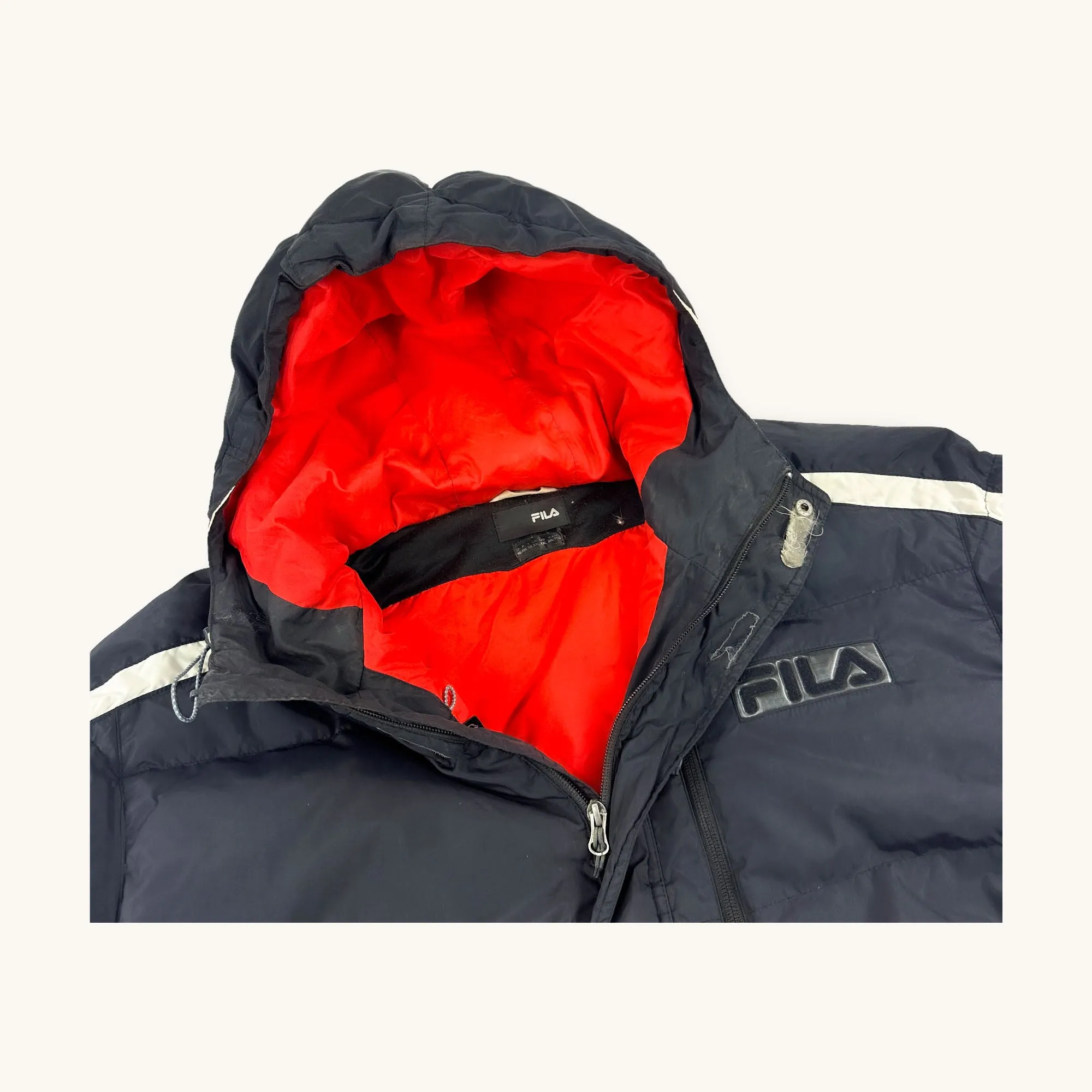 Black 90s FILA Puffer Jacket Coat (XXL)