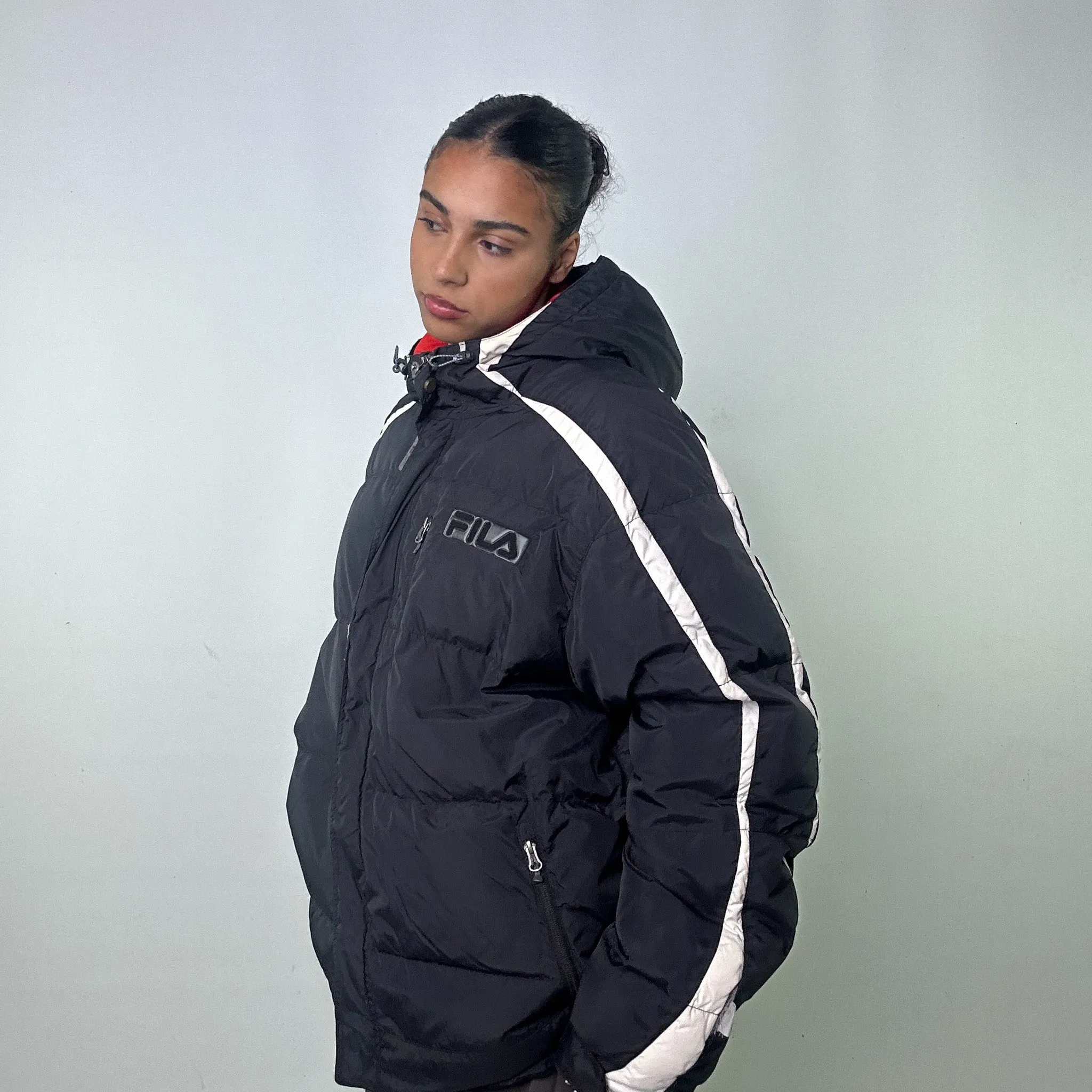 Black 90s FILA Puffer Jacket Coat (XXL)