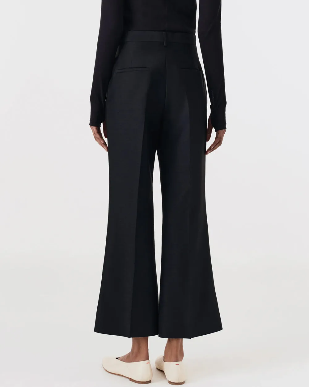 Black Credo Crop Bootcut Trouser