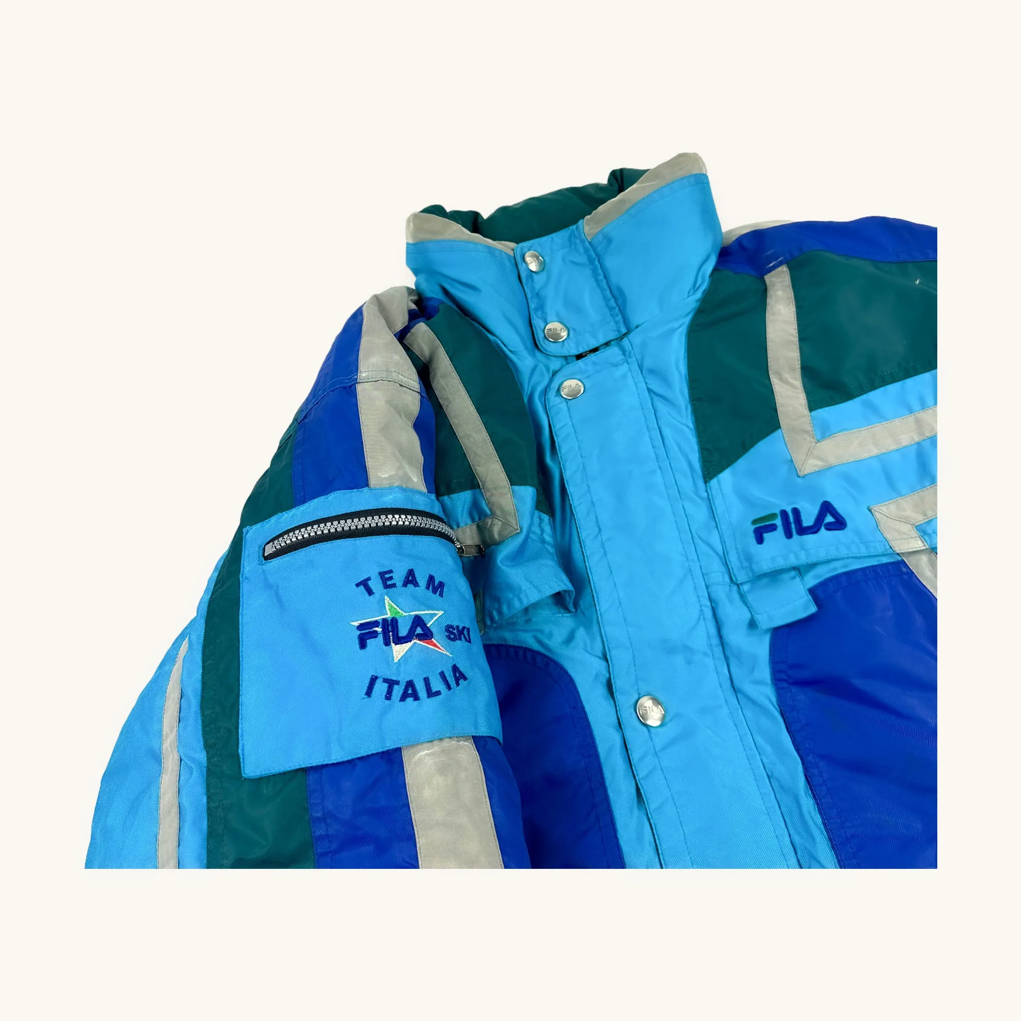 Blue 90s FILA Puffer Jacket Coat (M)