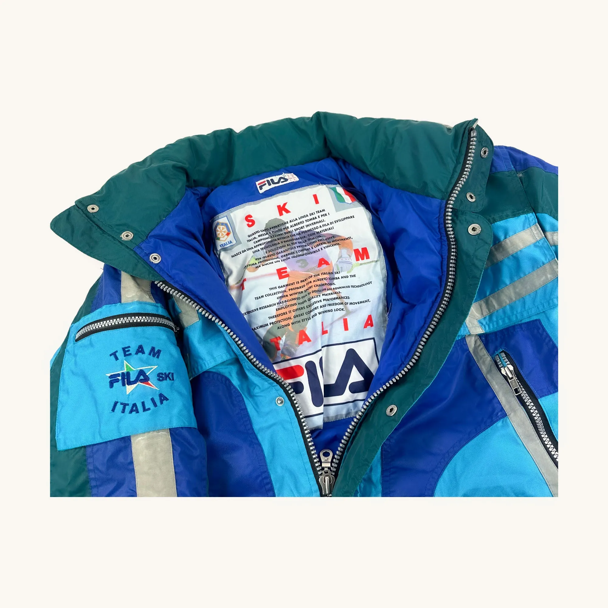 Blue 90s FILA Puffer Jacket Coat (M)