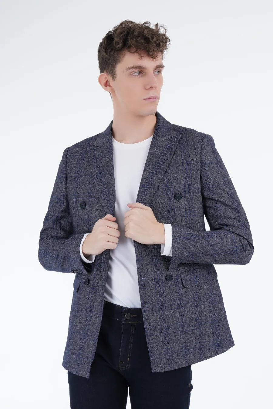 Blue Glen Check Coat