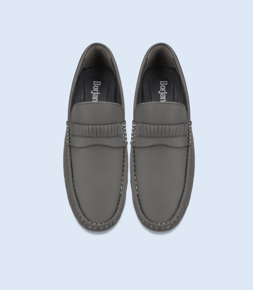 BM5221-GREY-Men Driving Moccasins