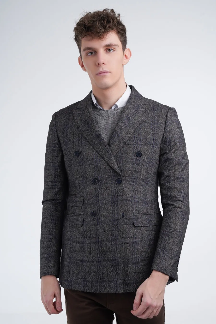 Brown Glen Check Coat