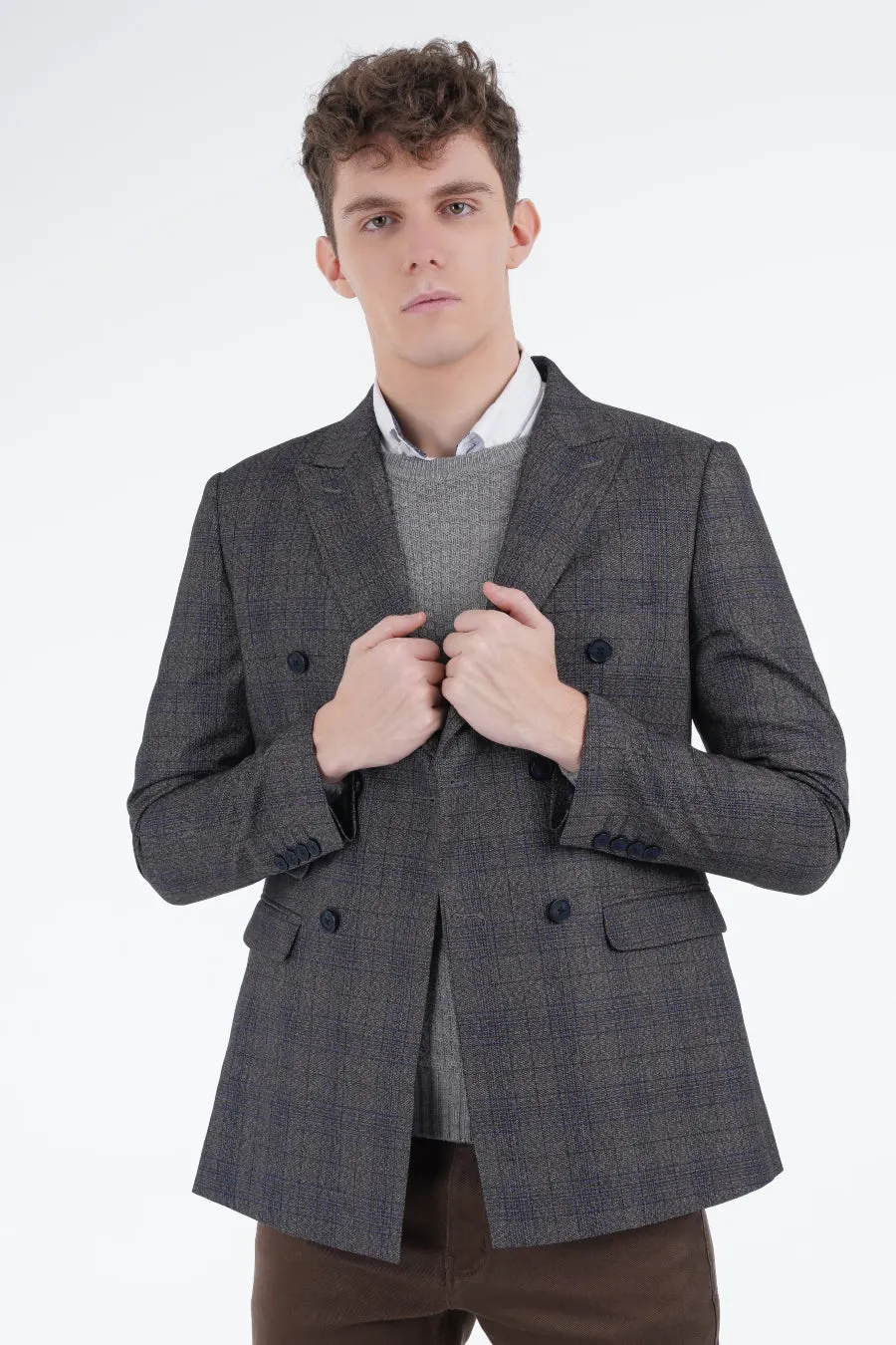 Brown Glen Check Coat