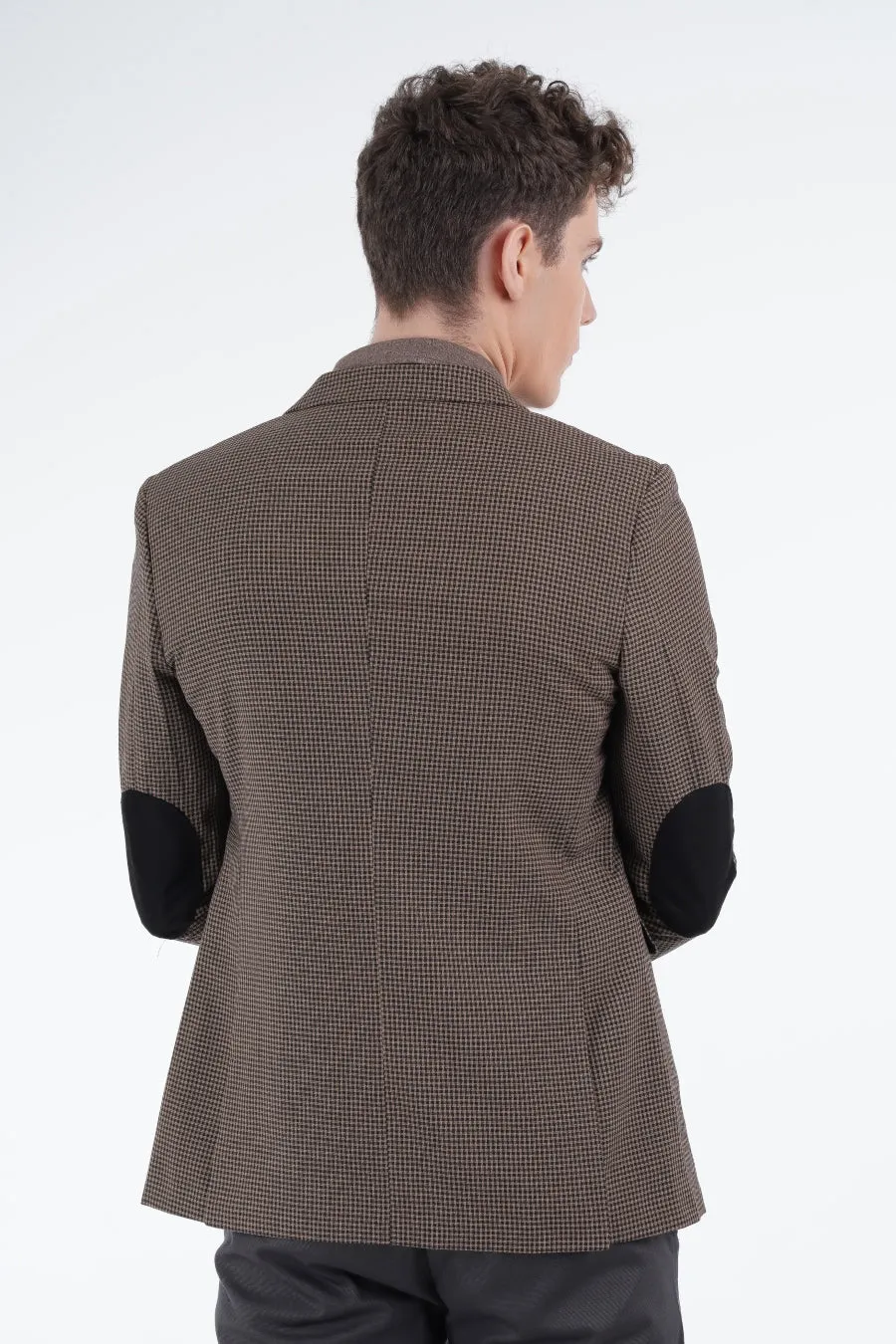 Brown Pin Check Coat