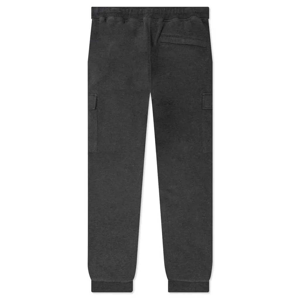 Brushed Cargo Fleece Pants - Melange Dark Grey