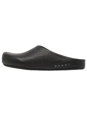 Calf Leather Fussbett Mule Black Slippers