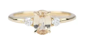 Champagne Yellow Sapphire Three-Stone Ring 14K Gold AD1801-12