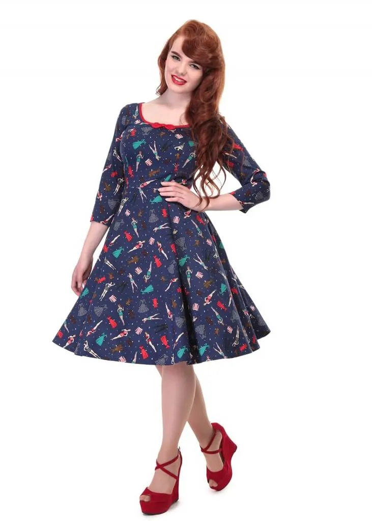 Collectif Willow Paperdoll 50's Swing Dress