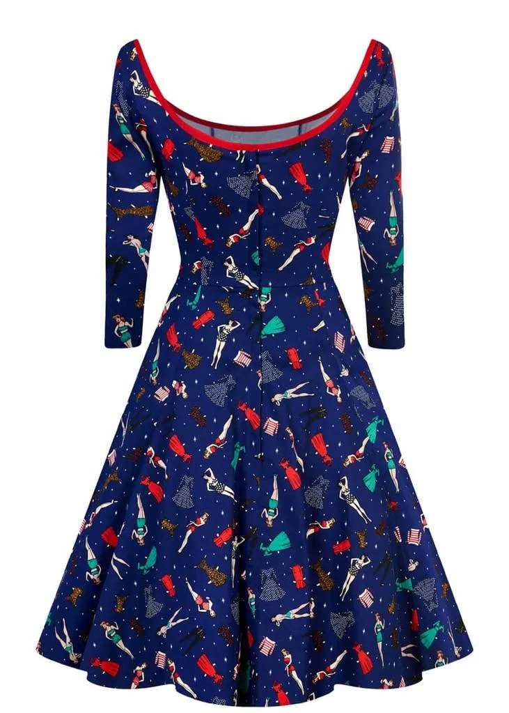 Collectif Willow Paperdoll 50's Swing Dress