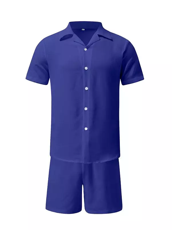 Cotton Short Sleeved Men Clothing Set