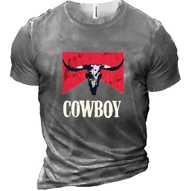 Cowboy Men's Cotton Short Sleeve T-Shirt