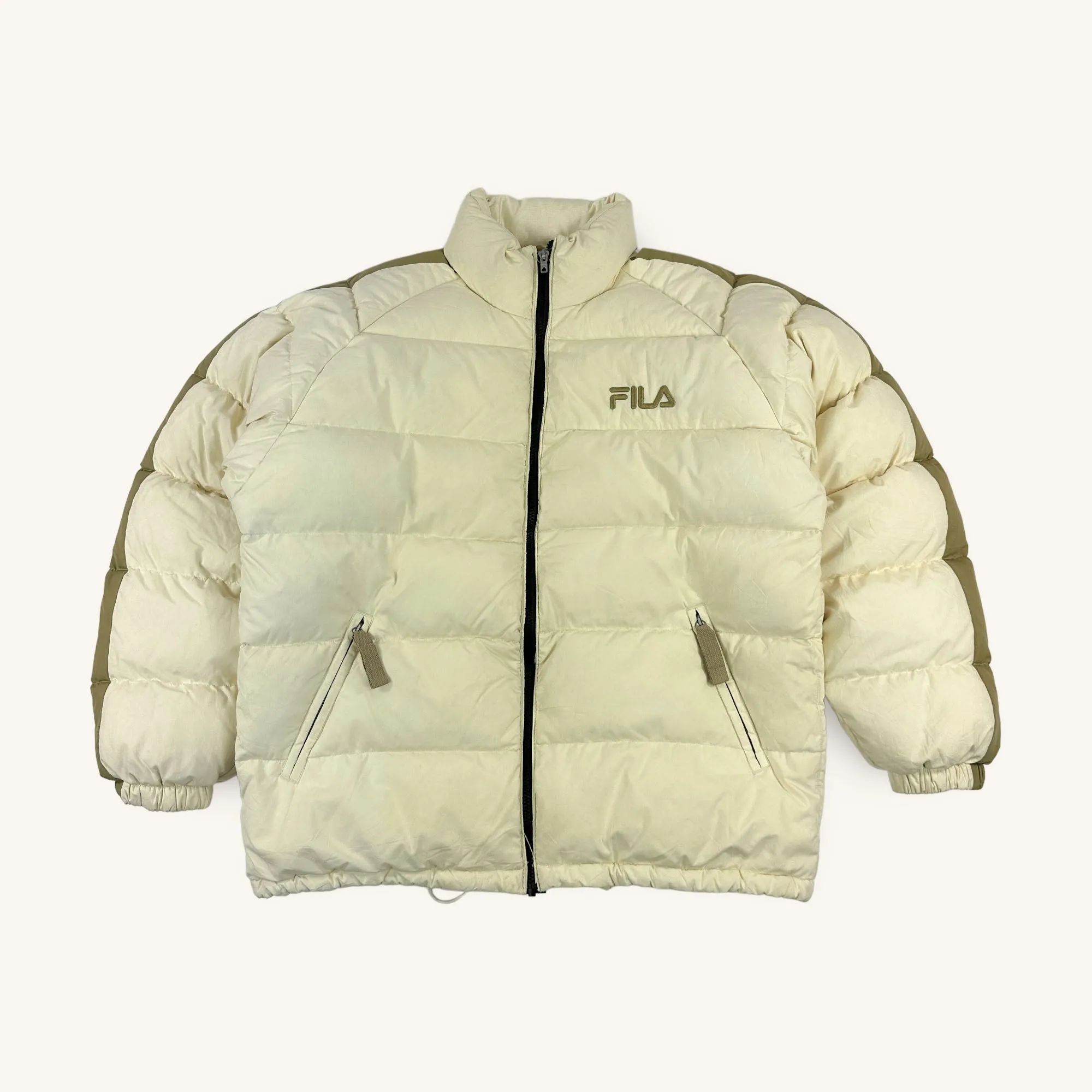 Cream 90s FILA Puffer Jacket Coat (L)