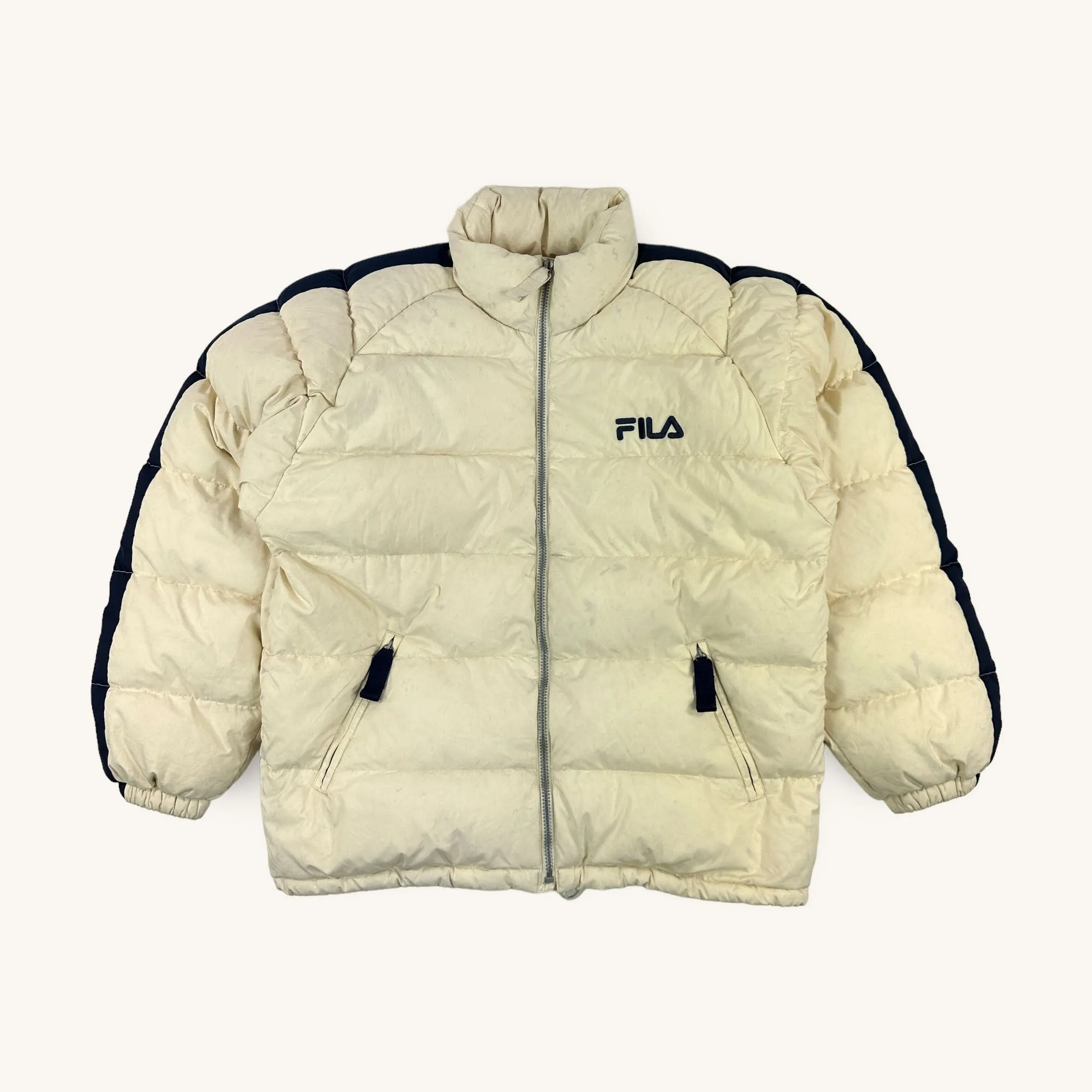 Cream 90s FILA Puffer Jacket Coat (M)