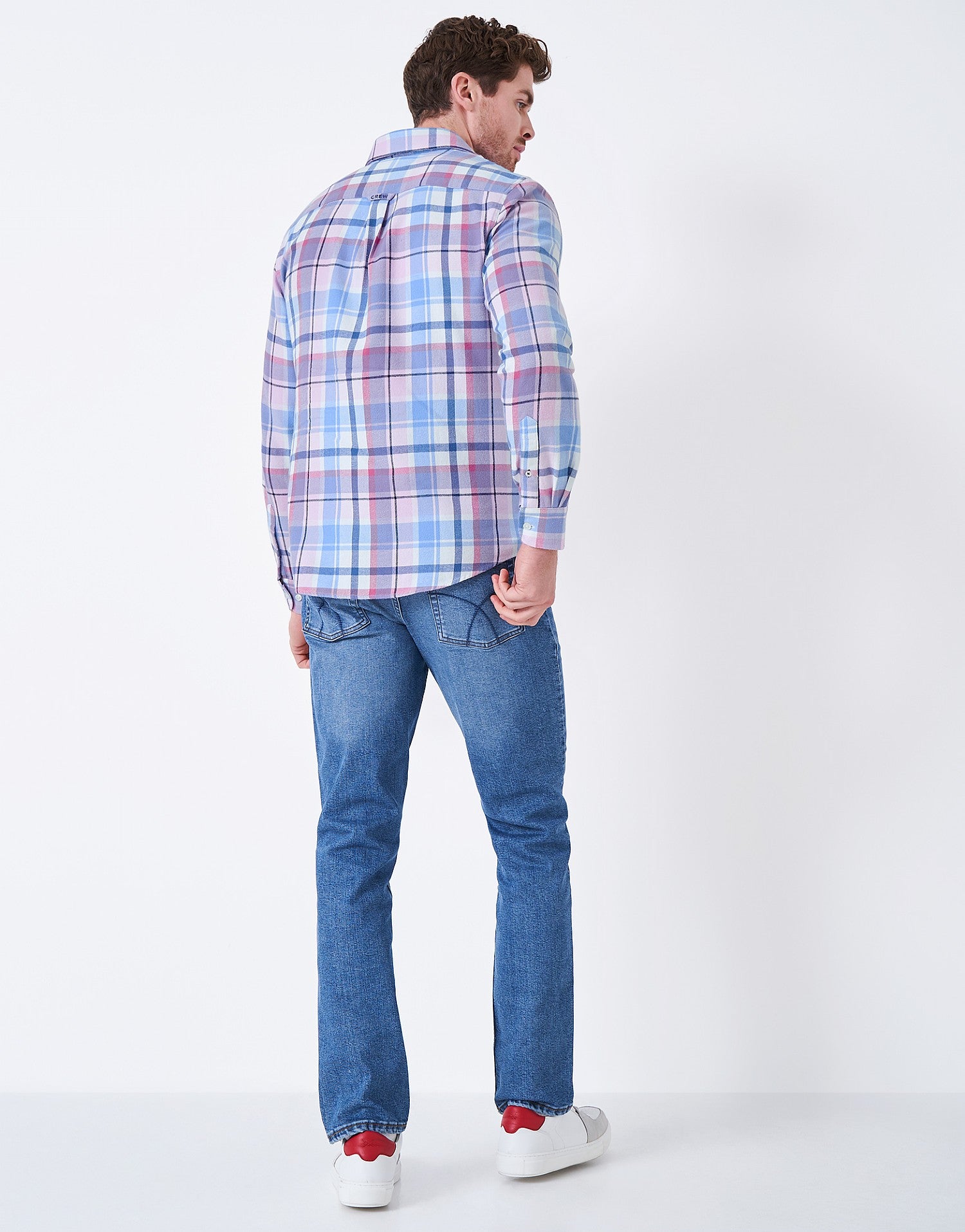 Crew Clothing Mens Brushed Flannel Oversized Check Shirt