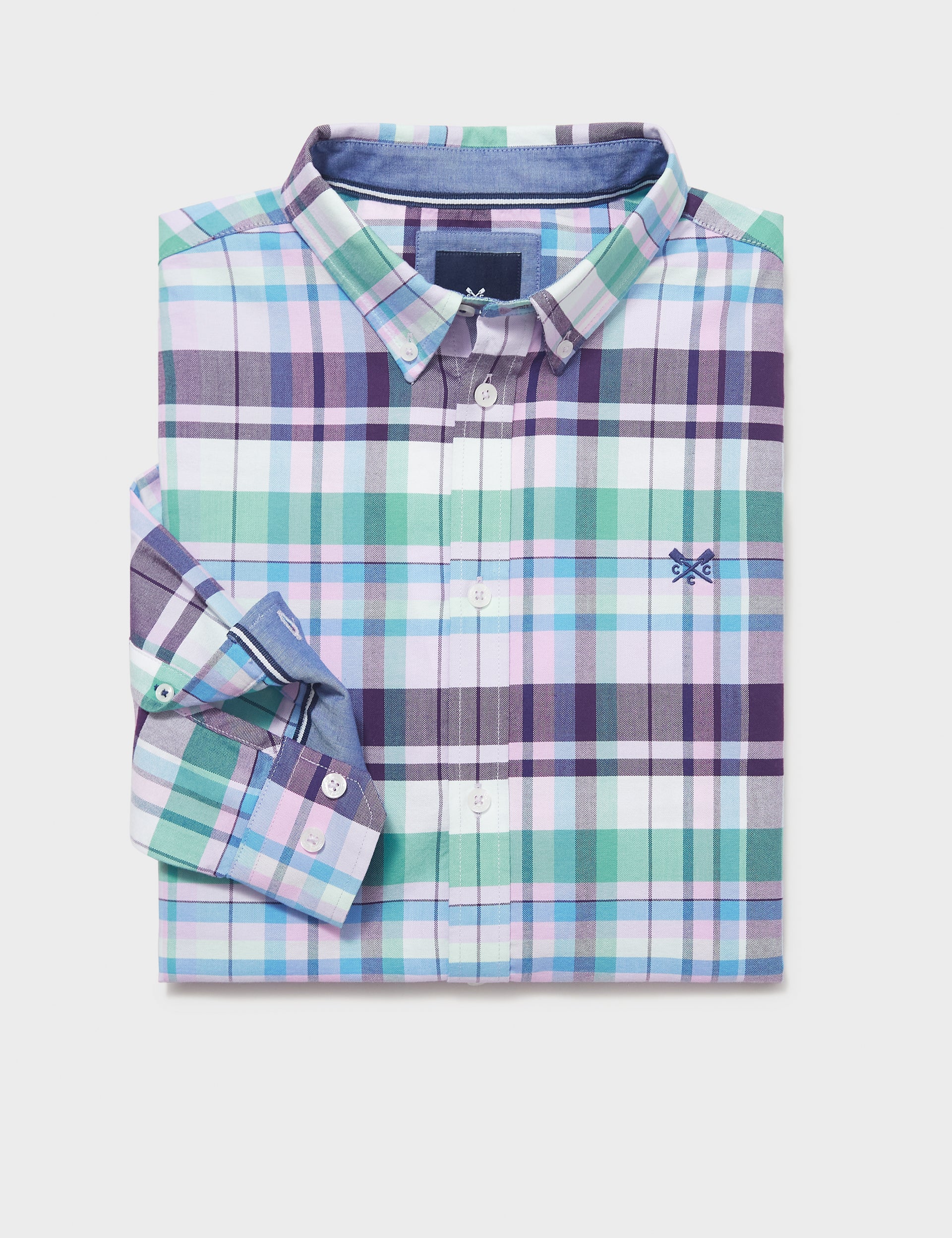 Crew Clothing Mens Pinpoint Oxford Multi Check Shirt