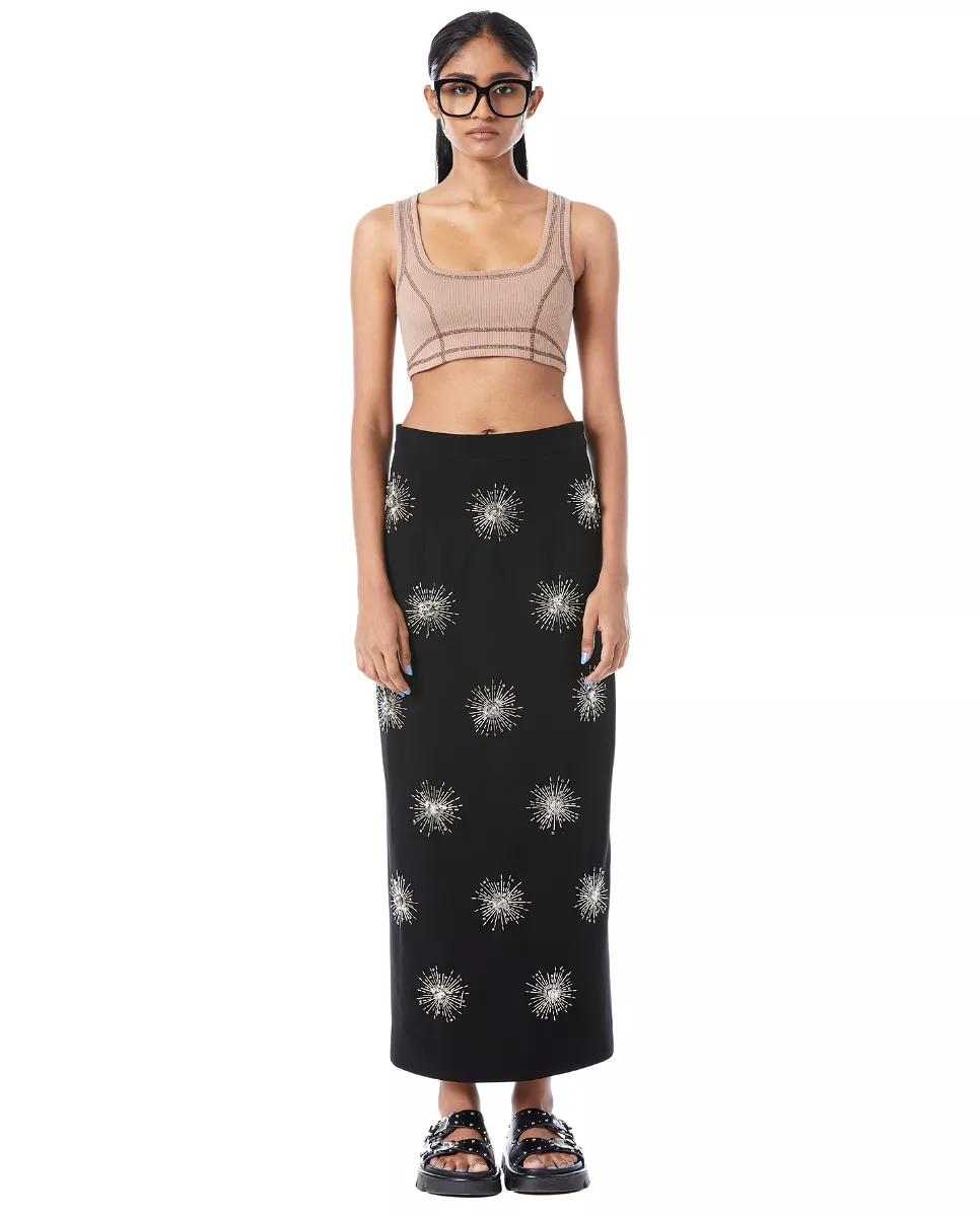 Crop Circles Skirt Black