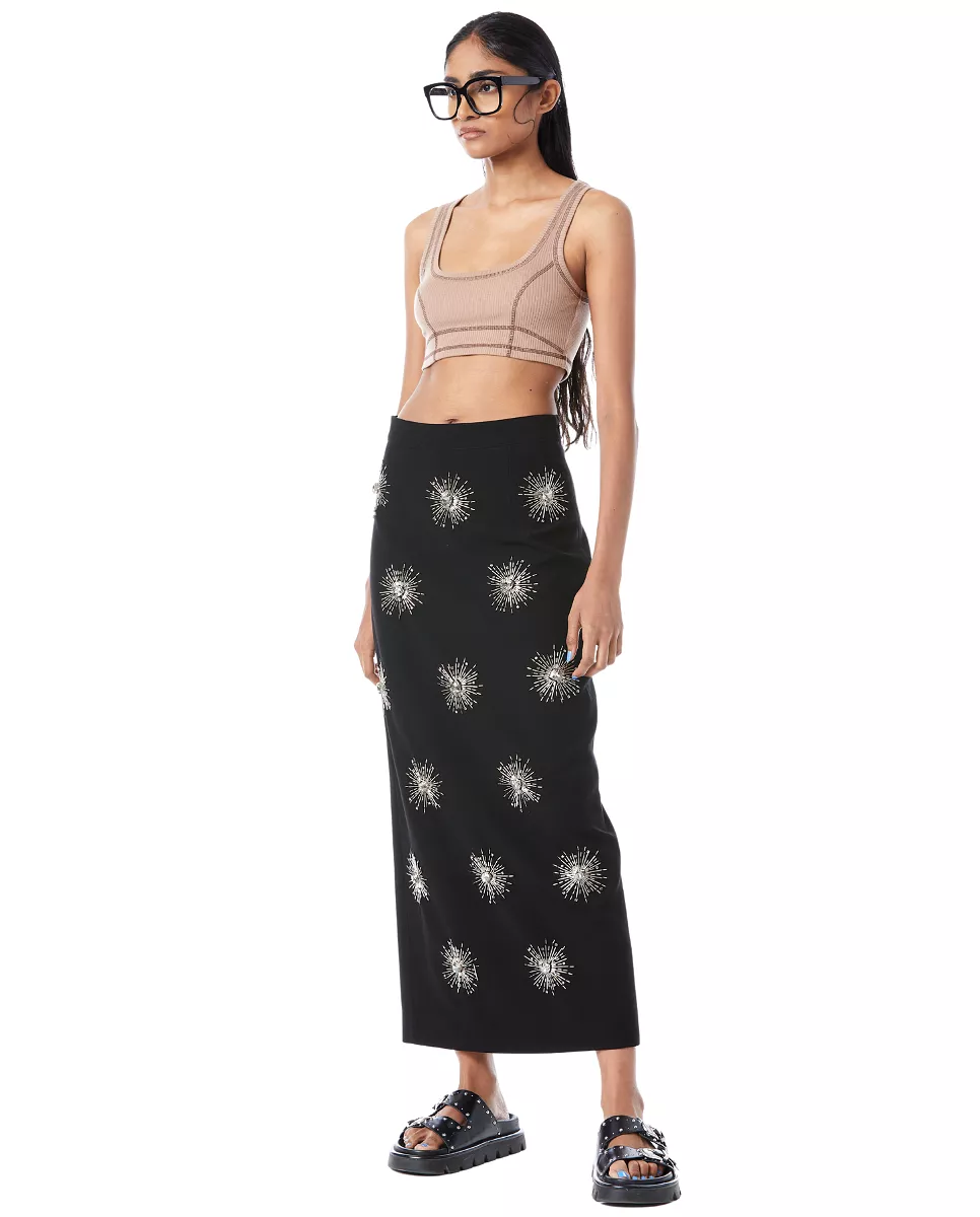 Crop Circles Skirt Black