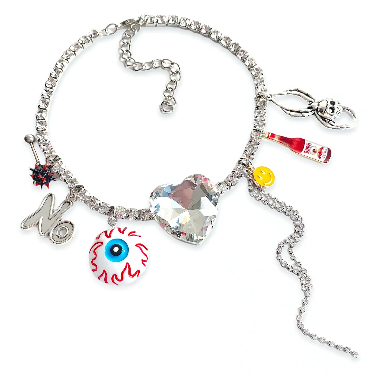 Crystal Heart Charm Necklace