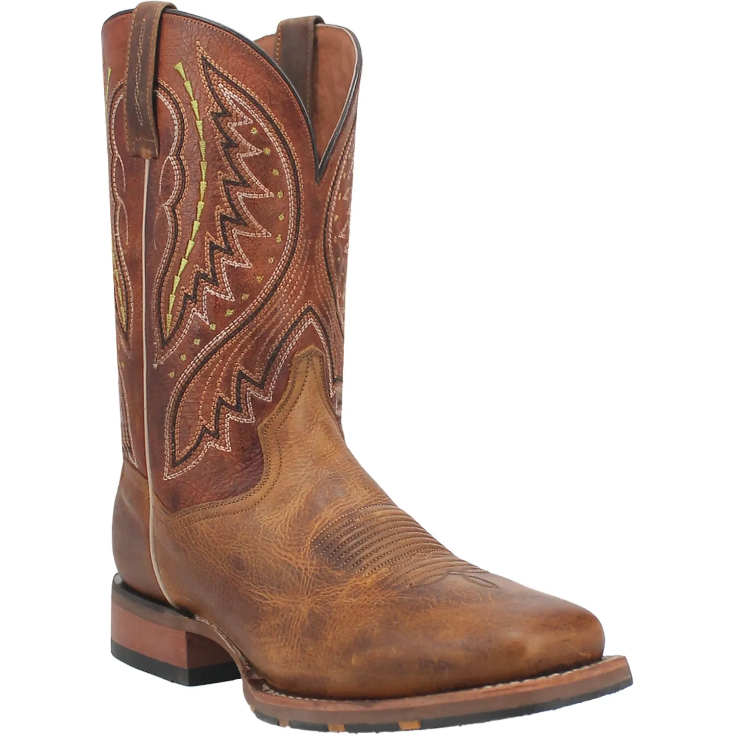 Dan Post Mens Dugan Brown Bison Leather Cowboy Boots