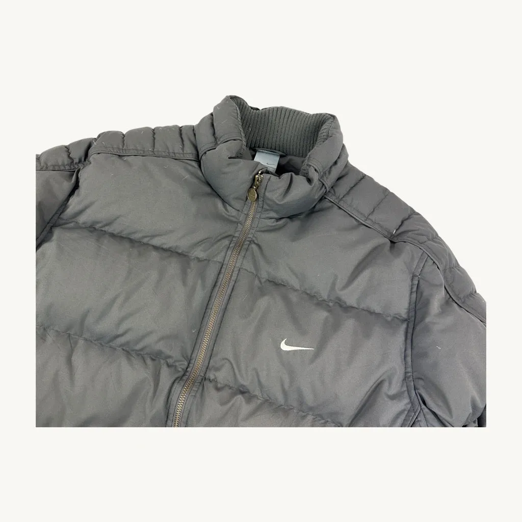 Dark Grey y2ks NIKE Puffer Jacket Coat (L)