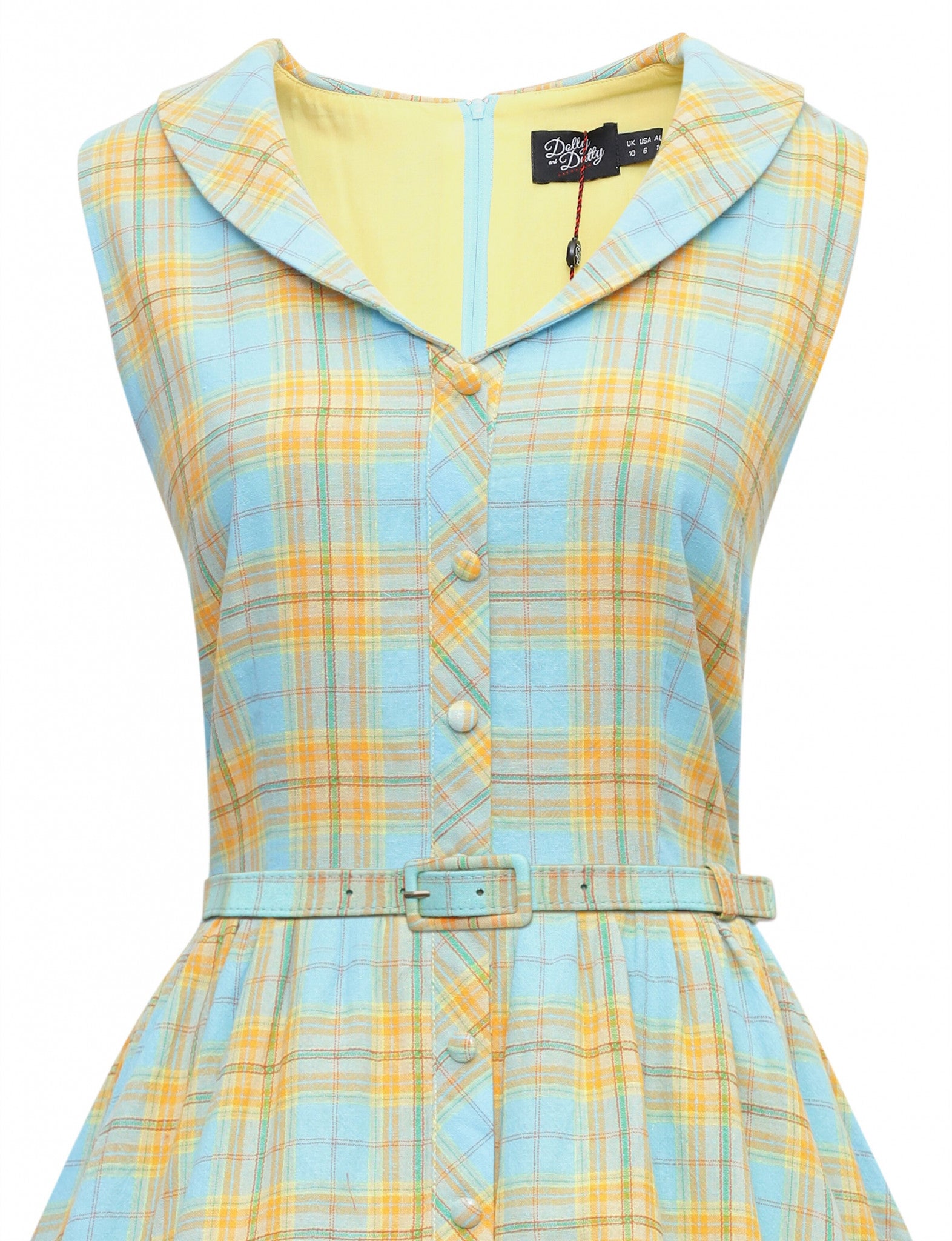 Dolly And Dotty 1950's Button Up Check Swing Dress