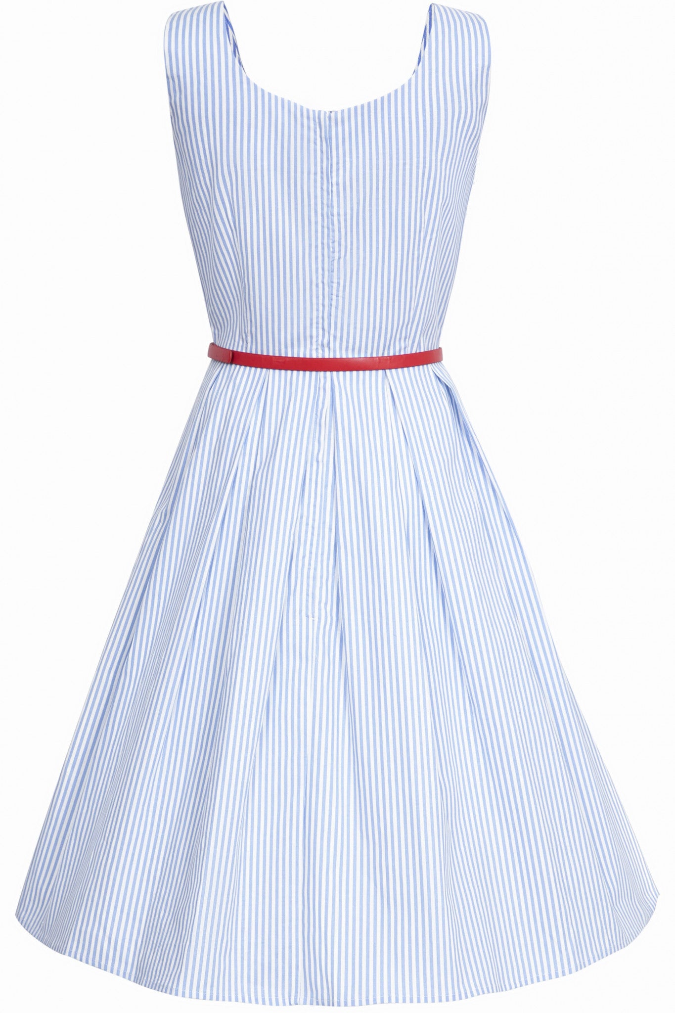 Dolly And Dotty Vintage Inspired Blue Striped Swing Dress