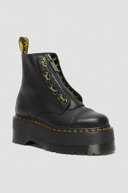 Dr. Martens leather biker boots Sinclair Max women's black color DM27358001