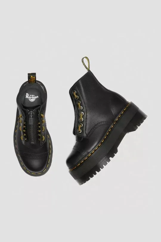 Dr. Martens leather biker boots Sinclair Max women's black color DM27358001