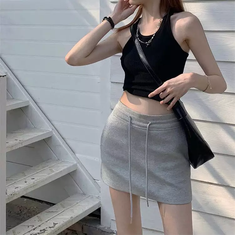 Drawstring Casual Skirt