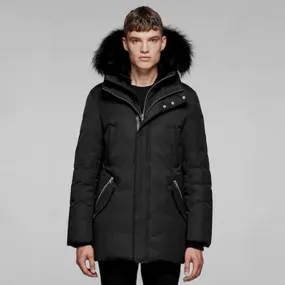 Edward-b Hip Length Down Winter Parka With Fur Black