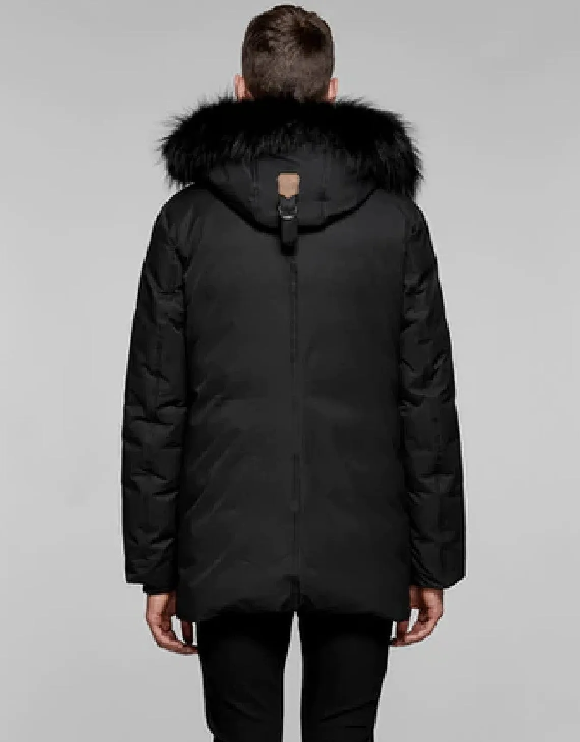 Edward-b Hip Length Down Winter Parka With Fur Black