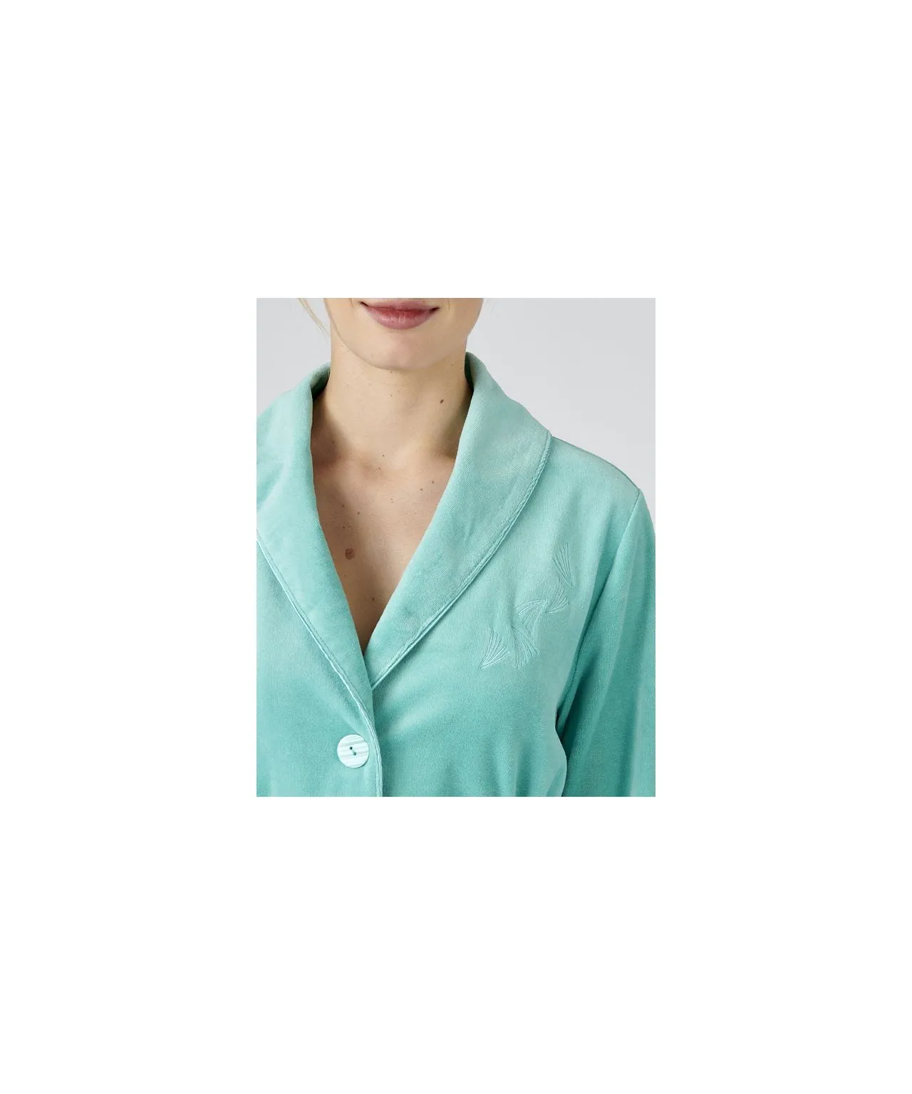 Embriodered Detail Dressing Gown