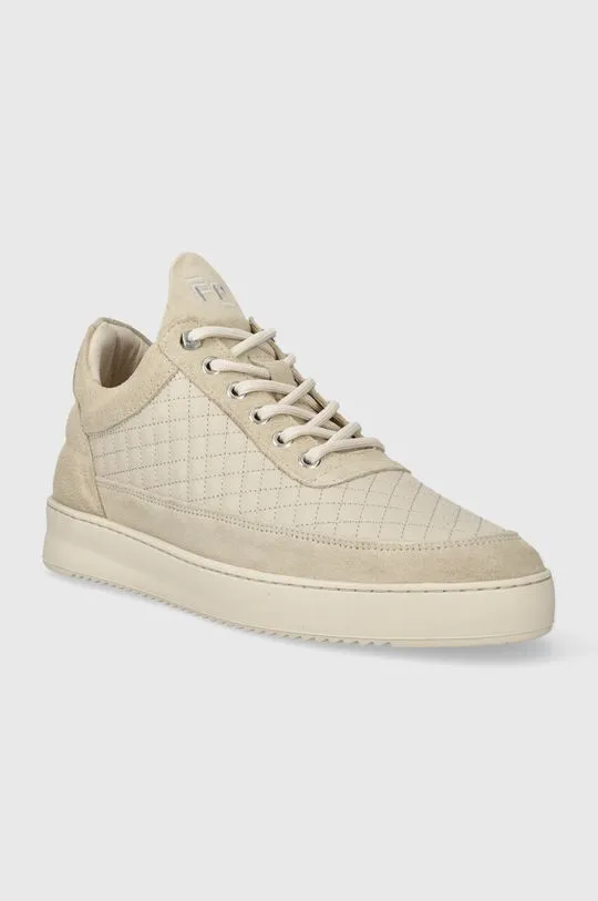 Filling Pieces leather sneakers Low Top Quilted beige color 10100151919