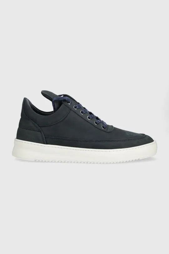 Filling Pieces suede sneakers Low Top Ripple Nubuck navy blue color 25122842001