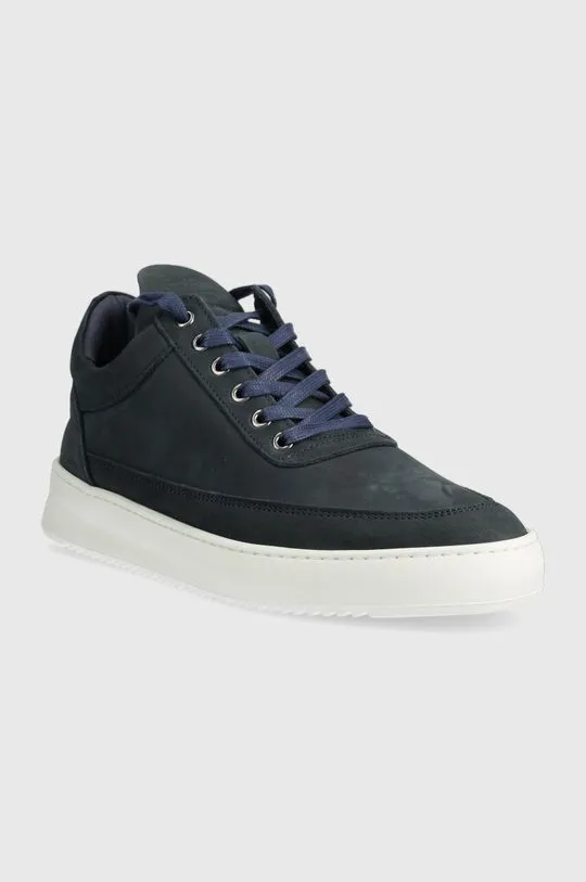 Filling Pieces suede sneakers Low Top Ripple Nubuck navy blue color 25122842001