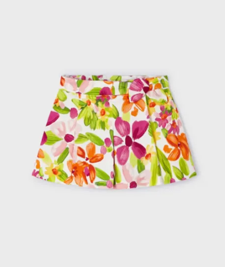 Floral Printed Satin skort