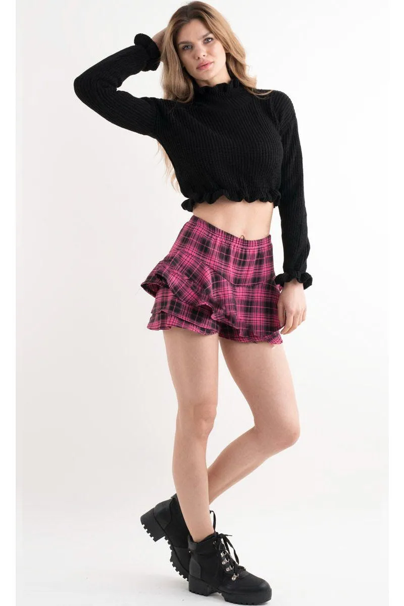 Fusha Tartan Frill Skirt